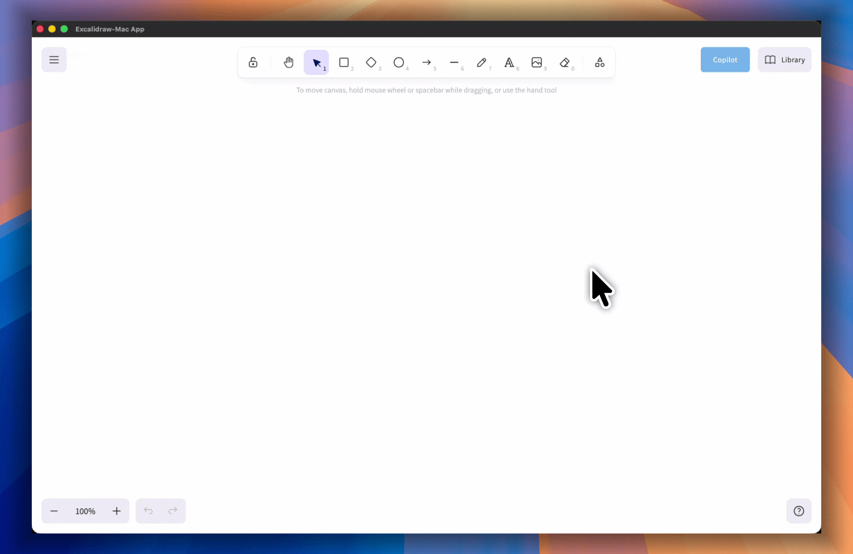 Excalidraw Mac Copilot drawing a diagram on the canvas while explaining it in the sidebar